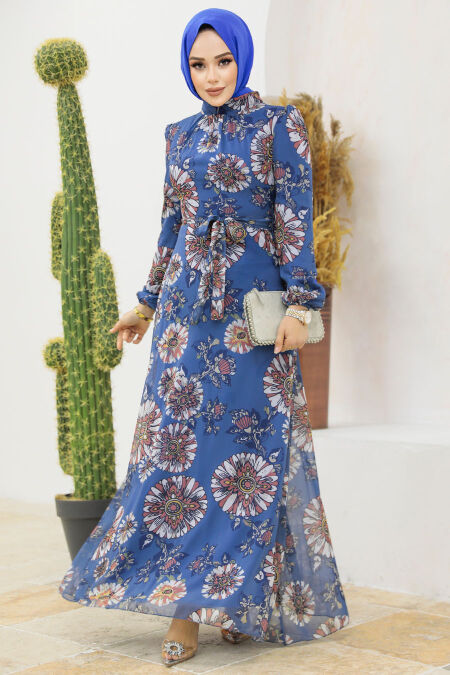  İndigo Blue Muslim Dress 279320IM